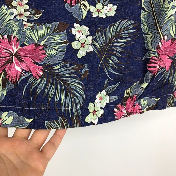 Bench floral navy windbreaker hooded full zip jacket size L (fits  like small) - Picture 11 of 14